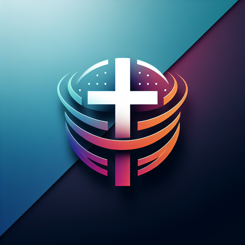 A logo for a Christian group focused on UAP. Reflect leadership and cooperation. Do not show any text. Show a religious cross. [Emphasize unity] [with a modern twist]